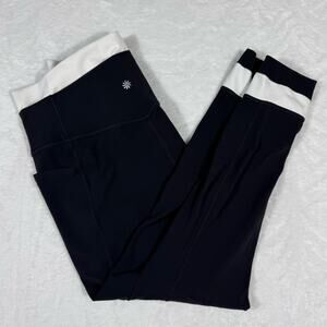 Athleta Salutation Stash Double Up Tight Leggings Activewear Women's L Black
